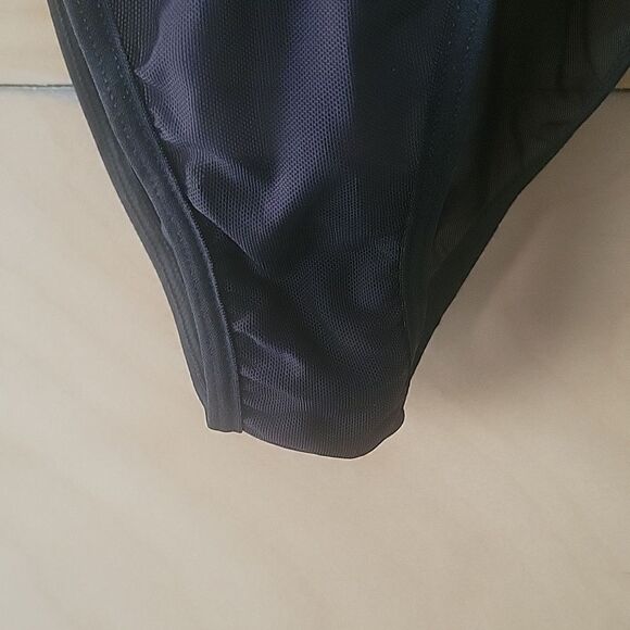 NEW VTG American Apparel Lingerie Mesh BodySuit Indie Sleze Grunge Y2K Black M/L - Picture 5 of 12